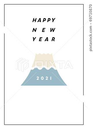 2021 New Year's card template / ox year / fashionable / simple / new year 69710870