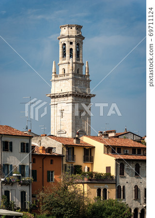 Bell Tower of the Verona Cathedral - Santa Maria Matricolare Veneto Italy Bell Tower of the Verona Cathedral - Santa Maria Matricolare Veneto Italy 69711124