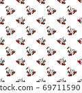 Autumn theme of a tufts of rowan berries with and without a leaf, possibility of binding, tile picture, never-ending theme 69711590