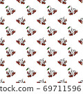 Autumn theme of a tufts of rowan berries with and without a leaf, possibility of binding, tile picture, never-ending theme 69711596