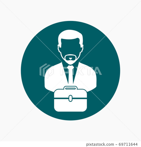 Business man Icon with briefcase.  69711644