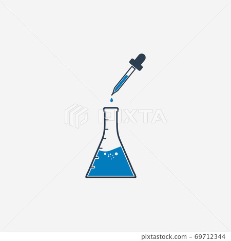 Flask and Dropper Icon. Editable Vector EPS Symbol Illustration. 69712344
