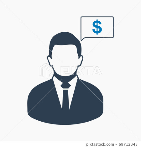 Financial manager icon. Flat style vector EPS. 69712345