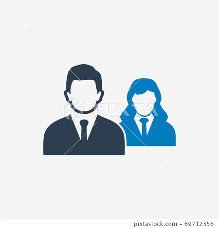 Employee Team Icon with businessman group sign. Editable Vector EPS Symbol Illustration. 69712356