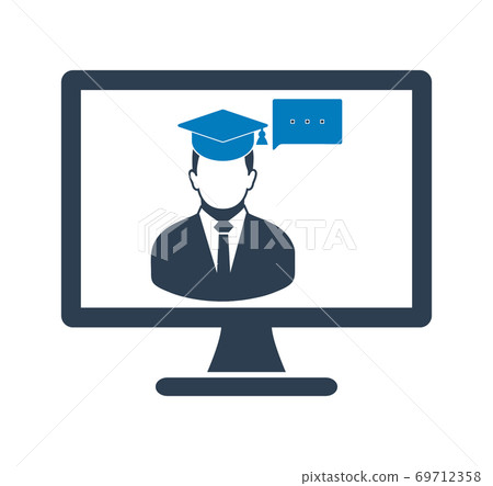 Online Trainer Icon. Flat style vector EPS. 69712358