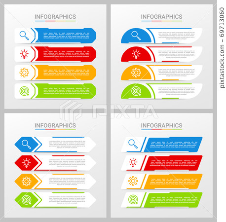 Colorful Timeline Infographic Template With 4... - Stock Illustration ...