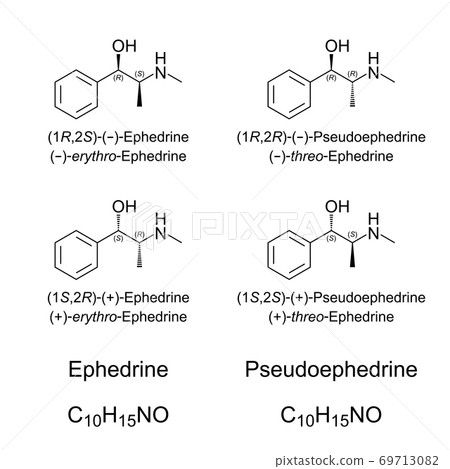 Ephedrine And Pseudoephedrine Chemical Stock Illustration 69713082 Pixta