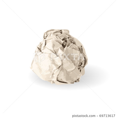 Crumpled Paper Ball Isolated on White background 69713617