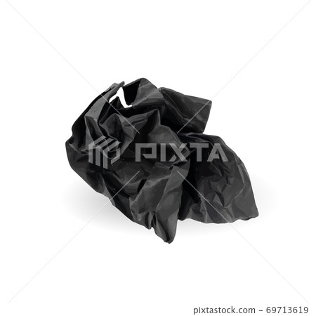 Crumpled Paper Ball Isolated on White background 69713619