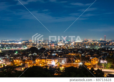 Residential area on the outskirts of Tokyo night view 69713828