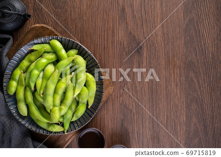 毛豆 蛋白質 黃豆 頂視圖 Edamame soy bean soybean 枝豆 69715819
