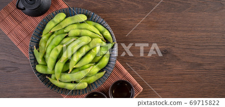 Edamame protein soy bean top view Edamame soy bean soybean 69715822