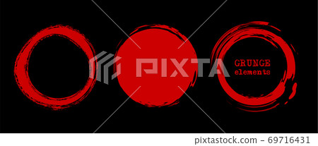 Set of grunge vector round and circle. Grunge Set of grunge vector round and circle. Grunge 69716431