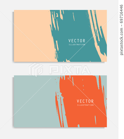 Abstract ink brush banners set with grunge effect Abstract ink brush banners set with grunge effect 69716446