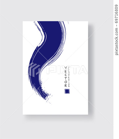 Abstract ink brush banners with grunge effect 69716809