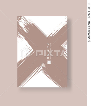 Abstract ink brush banners with grunge effect 69716810