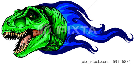 Flaming dinosaurus with flames isolated vector illustration Flaming dinosaurus with flames isolated vector illustration 69716885