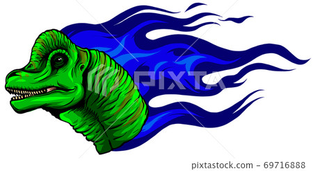 Flaming dinosaurus with flames isolated vector illustration Flaming dinosaurus with flames isolated vector illustration 69716888