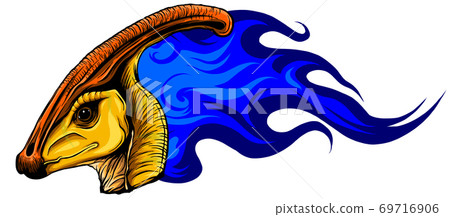 Flaming dinosaurus with flames isolated vector illustration Flaming dinosaurus with flames isolated vector illustration 69716906