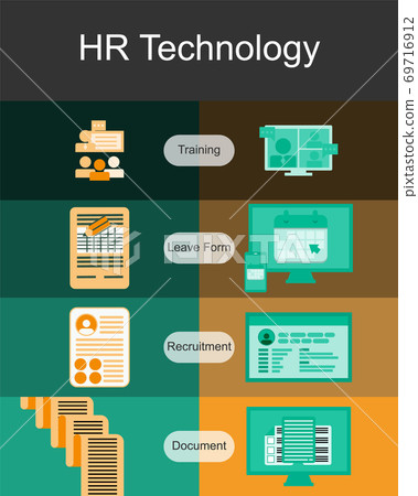 HR Transforming through Technology vector HR Transforming through Technology vector 69716912