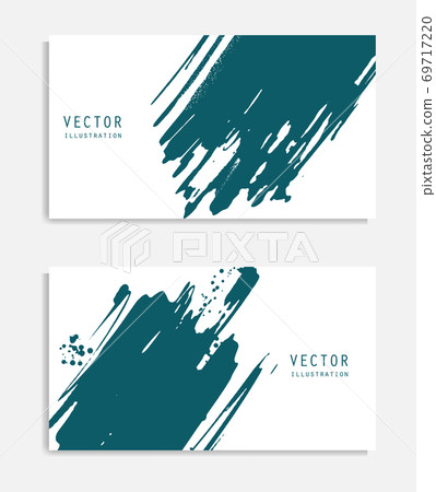 Abstract ink brush banners set with grunge effect Abstract ink brush banners set with grunge effect 69717220