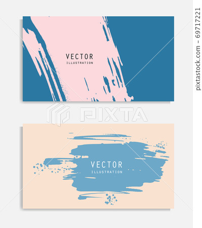 Abstract ink brush banners set with grunge effect Abstract ink brush banners set with grunge effect 69717221
