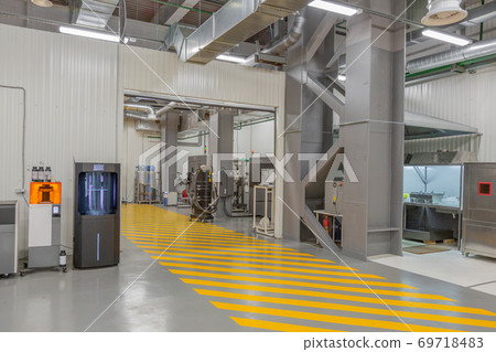 Professional equipment for 3D printing in the workshop. Moscow, Russia Professional equipment for 3D printing in the workshop. Moscow, Russia 69718483