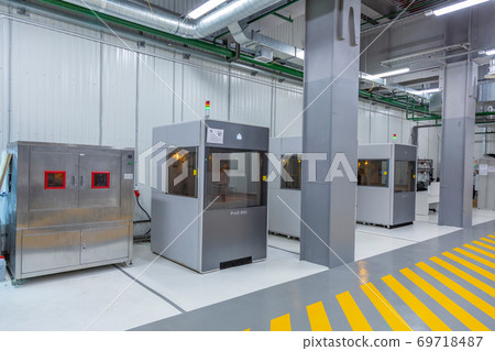 Professional equipment for 3D printing in the workshop. Moscow, Russia 69718487
