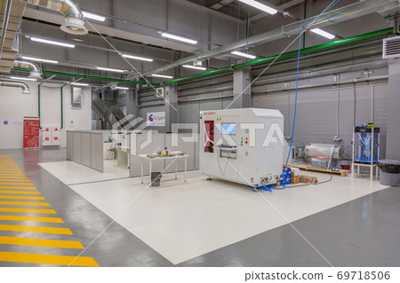 Professional equipment for 3D printing in the workshop. Moscow, Russia Professional equipment for 3D printing in the workshop. Moscow, Russia 69718506