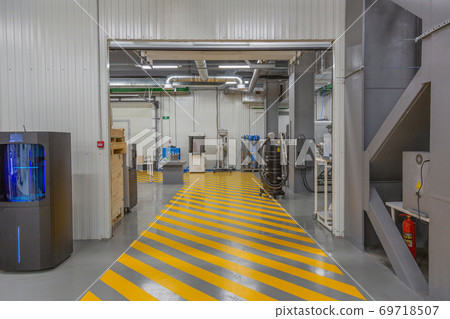 Professional equipment for 3D printing in the workshop. Moscow, Russia Professional equipment for 3D printing in the workshop. Moscow, Russia 69718507