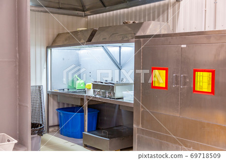 Professional equipment for 3D printing in the workshop. Moscow, Russia Professional equipment for 3D printing in the workshop. Moscow, Russia 69718509