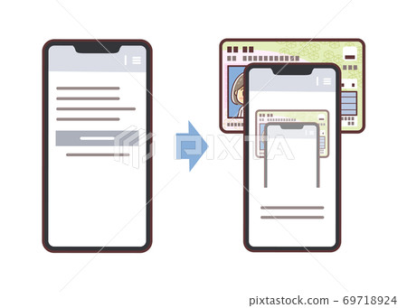 Illustration of how to read my number card on a smartphone (deformed) 69718924