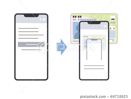 Illustration of how to read my number card on a smartphone (simple) 69718925