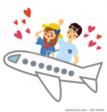 Travel By Plane As A Couple - Stock Illustration [69719464] - PIXTA