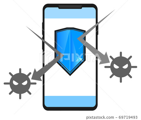 Illustration that protects smartphones from virus infection 69719493