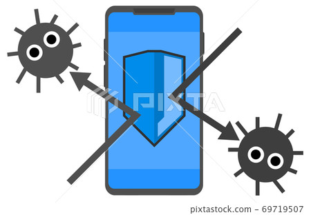 Illustration that protects smartphones from virus infection 69719507