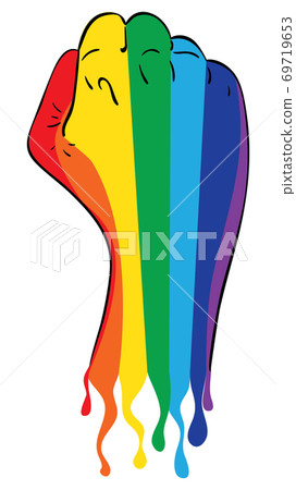 Rainbow clenched fist Rainbow clenched fist 69719653