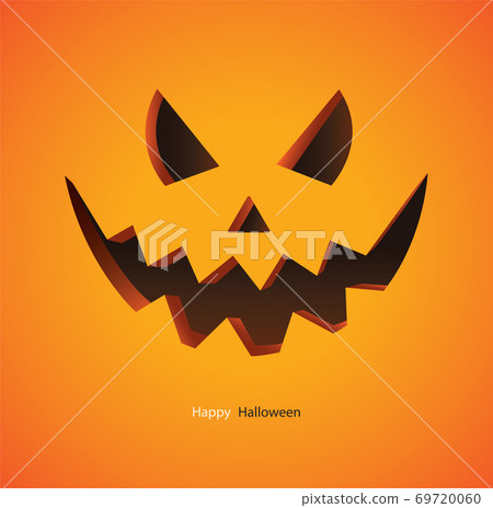 Scary pumpkin on yellow background vector illustration Scary pumpkin on yellow background vector illustration 69720060
