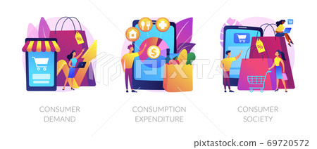 Consumer society abstract concept vector illustrations. Consumer society abstract concept vector illustrations. 69720572