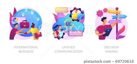 Business communication and collaboration vector concept metaphors. Business communication and collaboration vector concept metaphors. 69720618