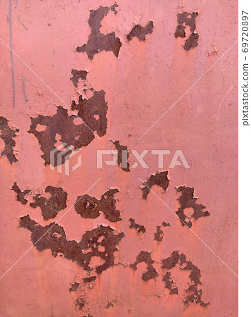 Rusty metal background with streaks of rust. Corroded metal background. Rust stains. Rystycorrosion. 69720897