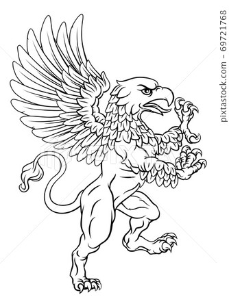 Griffin Rampant Gryphon Coat Of Arms Crest Mascot 69721768