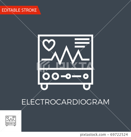 Electrocardiogram Vector Icon Electrocardiogram Vector Icon 69722524