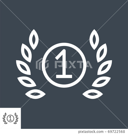 First Place Thin Line Vector Icon First Place Thin Line Vector Icon 69722568