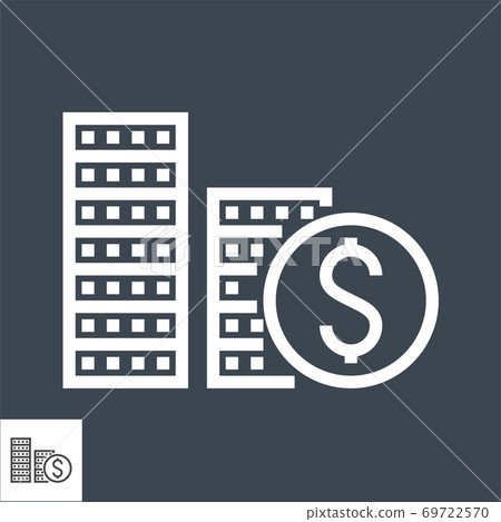 Coins Stack Thin Line Vector Icon Coins Stack Thin Line Vector Icon 69722570