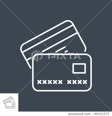 Credit card related vector thin line icon. Credit card related vector thin line icon. 69722571