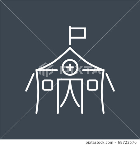 Medical tent related vector thin line icon Medical tent related vector thin line icon 69722576