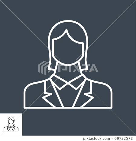 Employee Woman Flat Vector Icon 69722578
