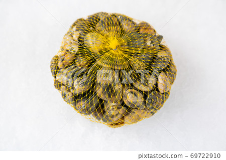 fresh raw shell clams in the bag on ice fresh raw shell clams in the bag on ice 69722910