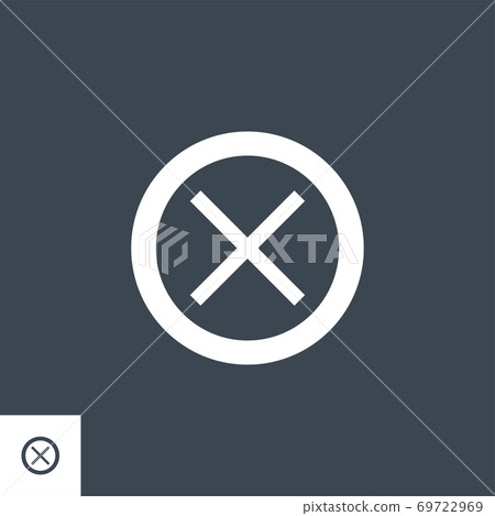 Cross Mark related vector glyph icon. Cross Mark related vector glyph icon. 69722969